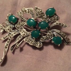 Silver Marcasite Brooch